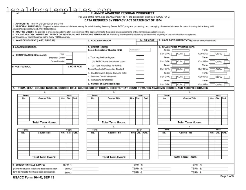 Fill Out Your 104 R Template