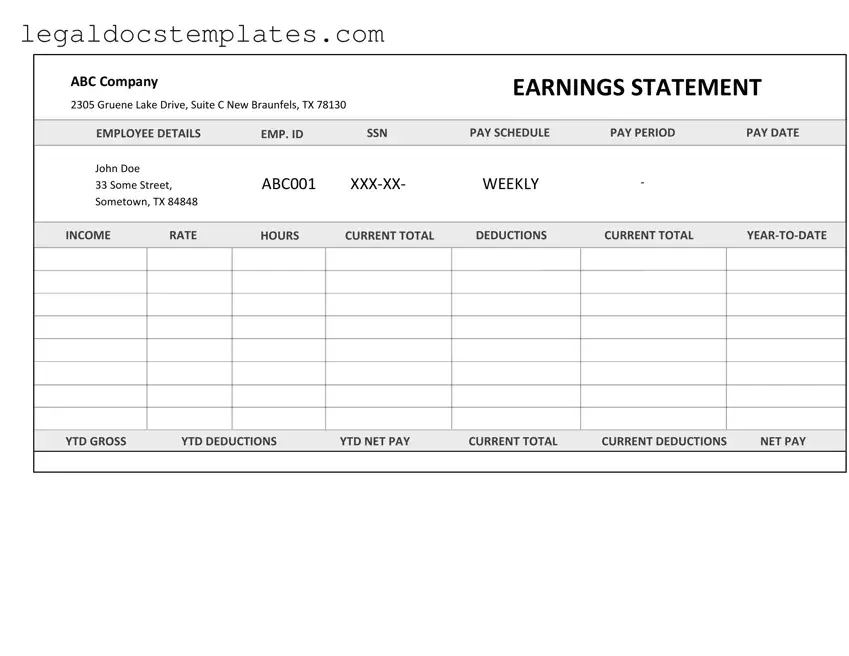 Fill Out Your Independent Contractor Pay Stub Template