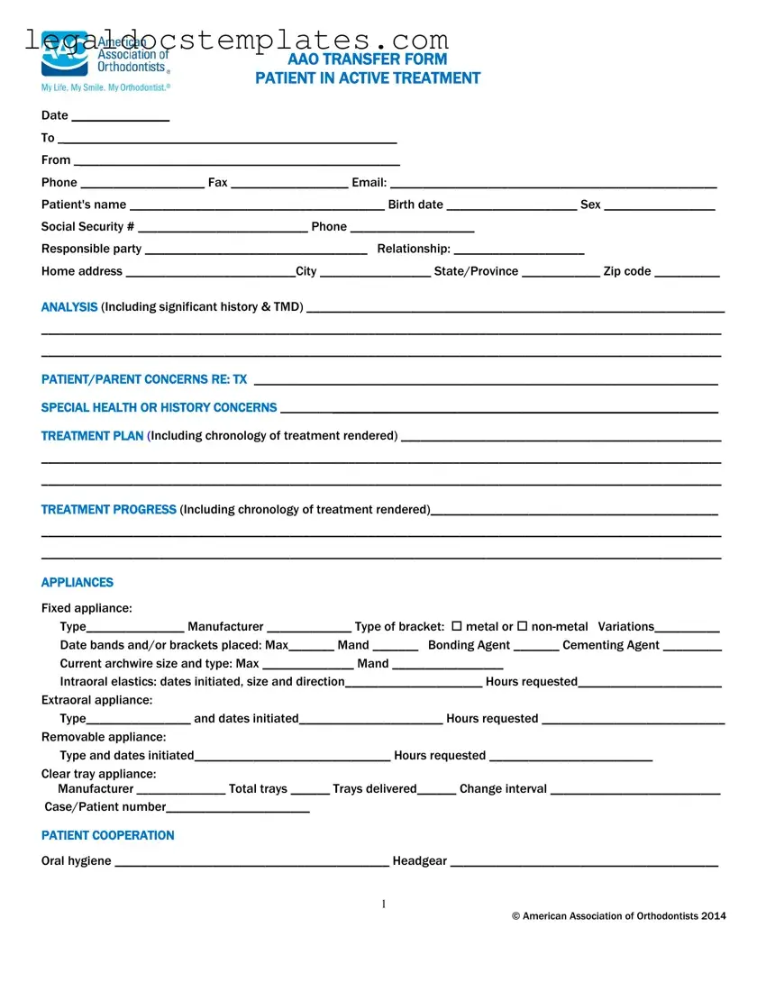 Fill Out Your Aao Transfer Template