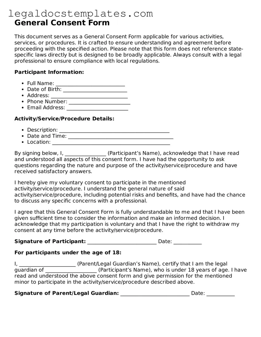 Printable Consent Template