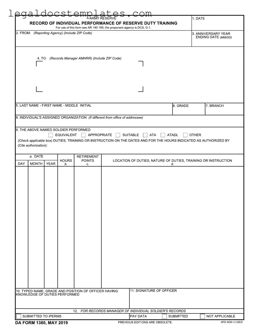 Fill Out Your Da 1380 Template