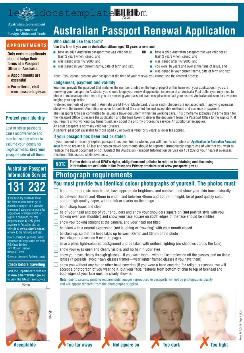Fill Out Your Australian Passport Renewal Template