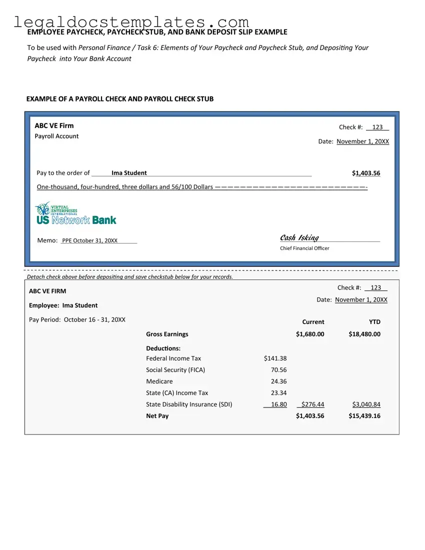 Fill Out Your Payroll Check Template