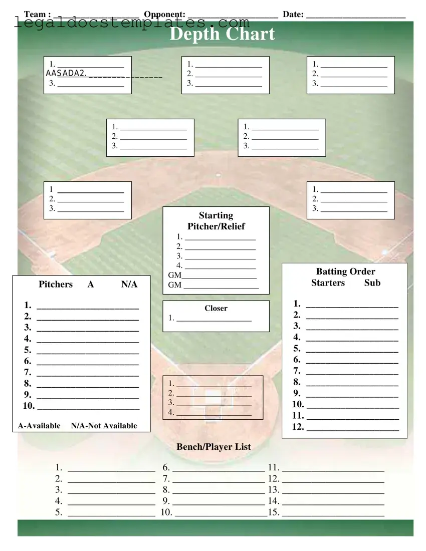 Fill Out Your Baseball Field Lineup Template