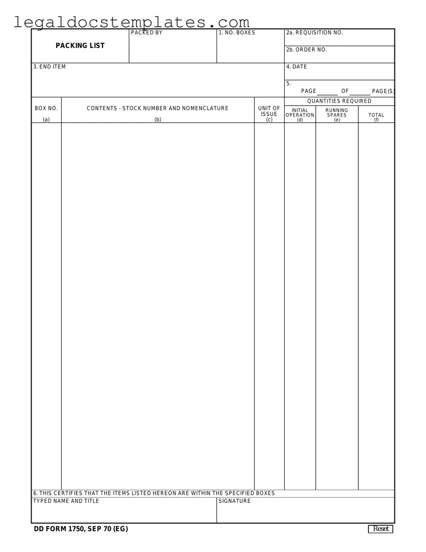 Fill Out Your Dd 1750 Template