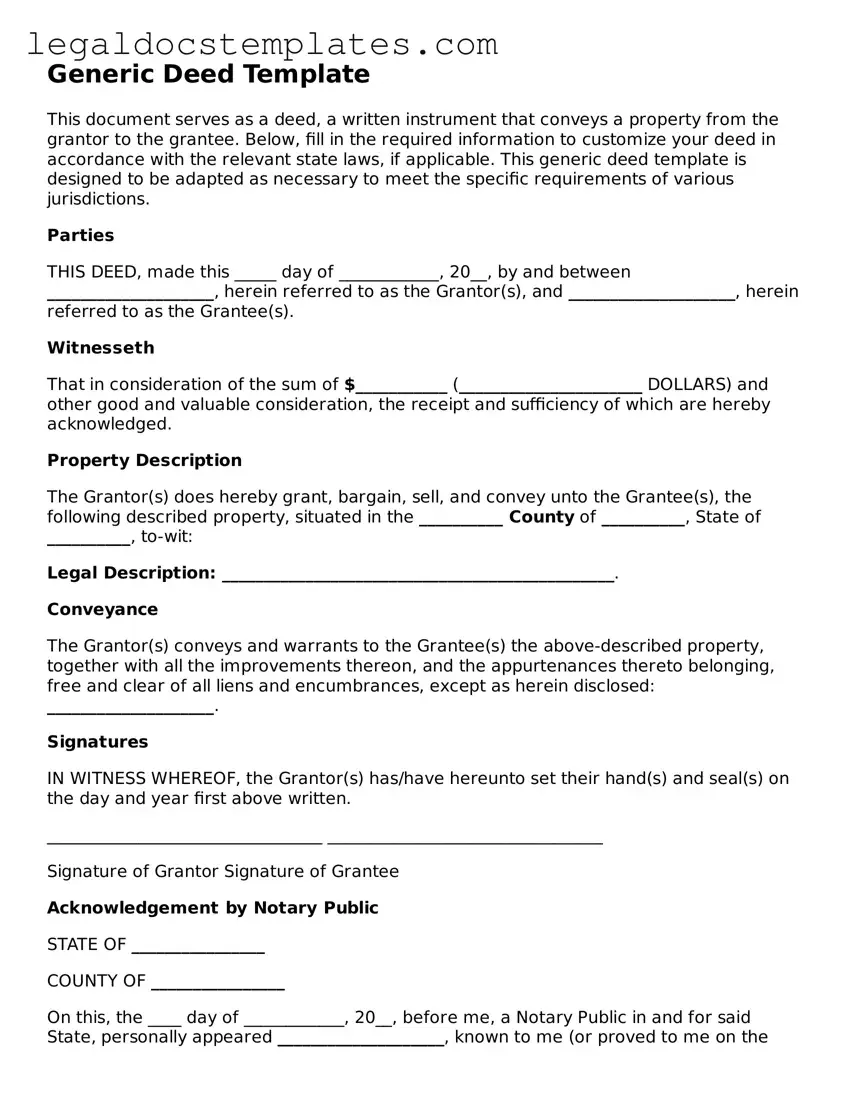 Printable Deed Template