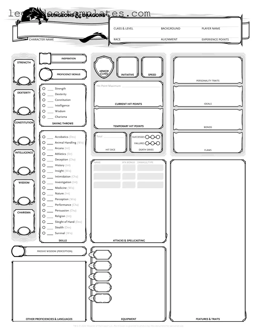 Fill Out Your Dnd Character Sheet Template