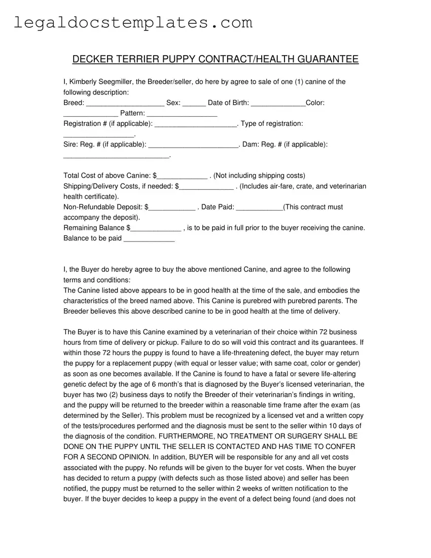 Fill Out Your Health Guarantee Template