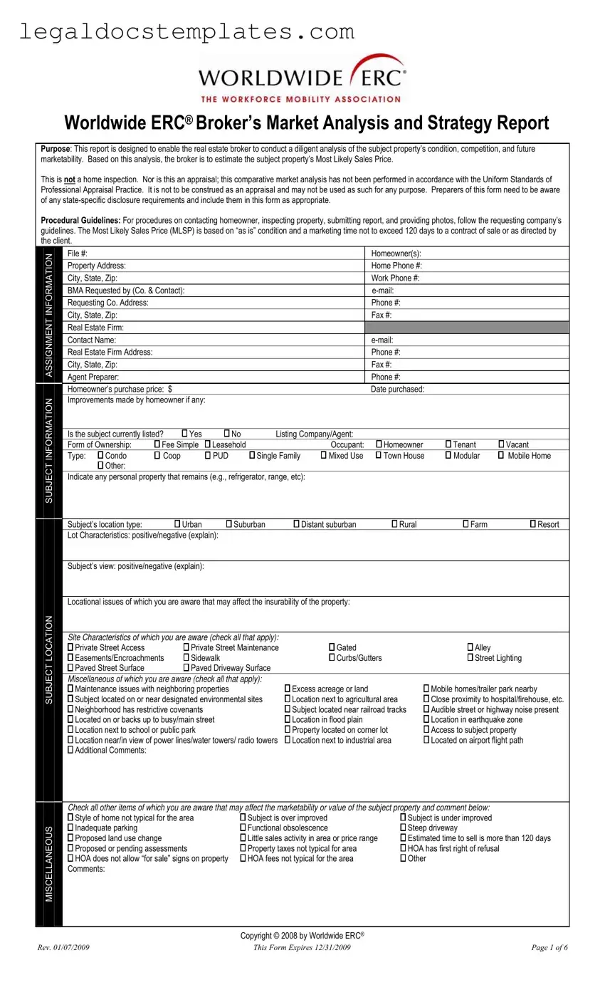 Fill Out Your Erc Broker Market Analysis Template