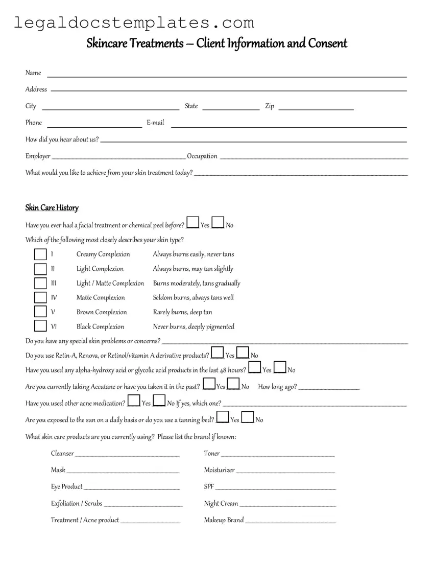 Fill Out Your Facial Consent Template
