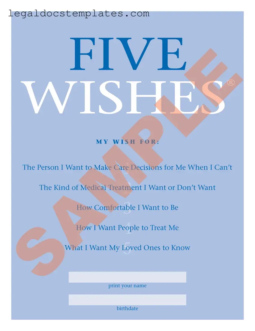 Fill Out Your 5 Wishes Document Template