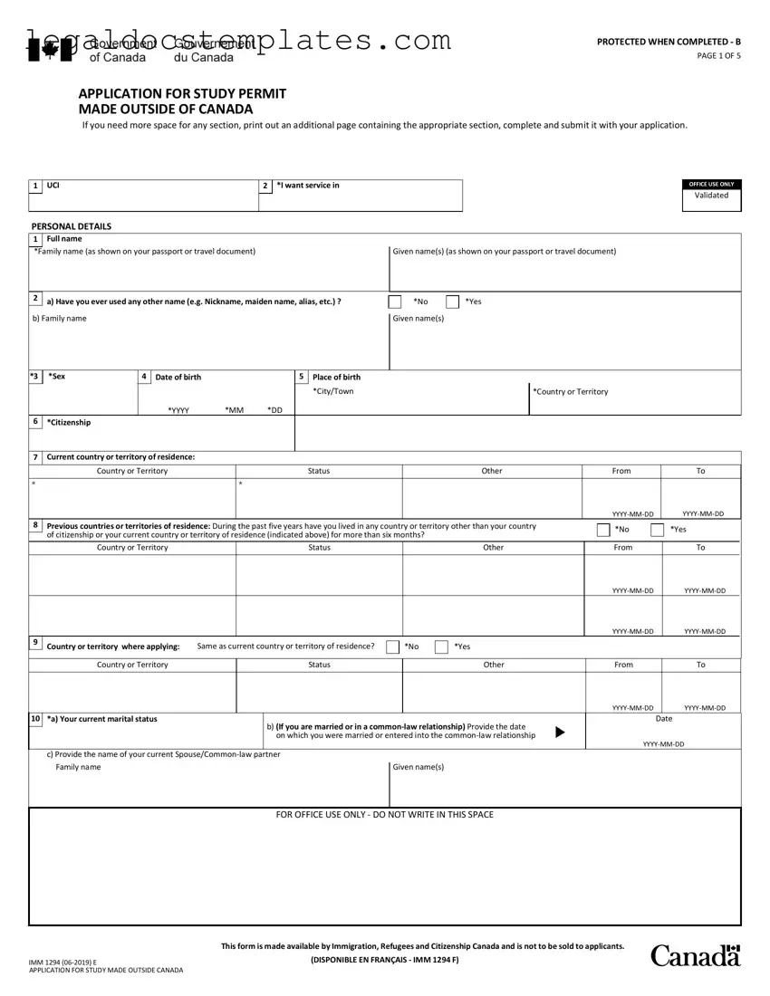 Fill Out Your Imm 1294 Template