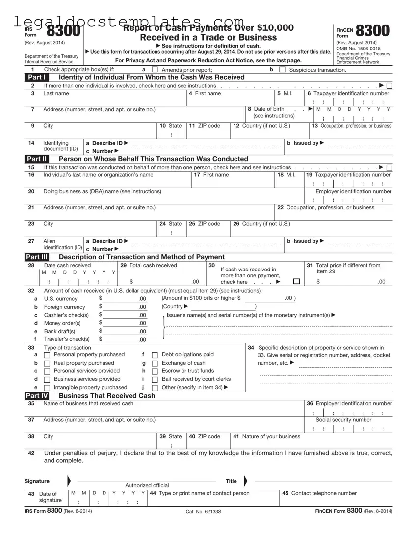 Fill Out Your IRS 8300 Template