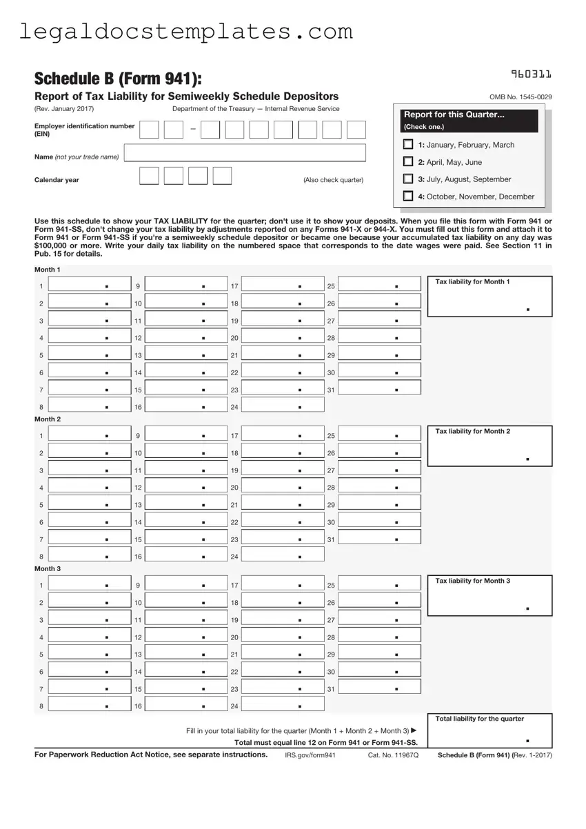 Fill Out Your IRS Schedule B 941 Template