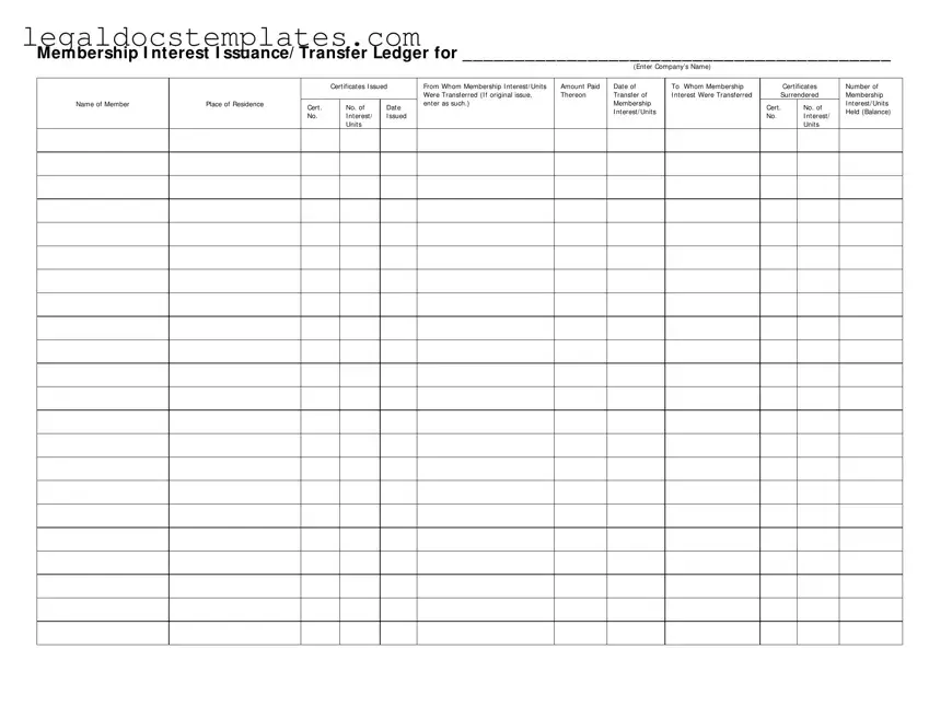 Fill Out Your Membership Ledger Template