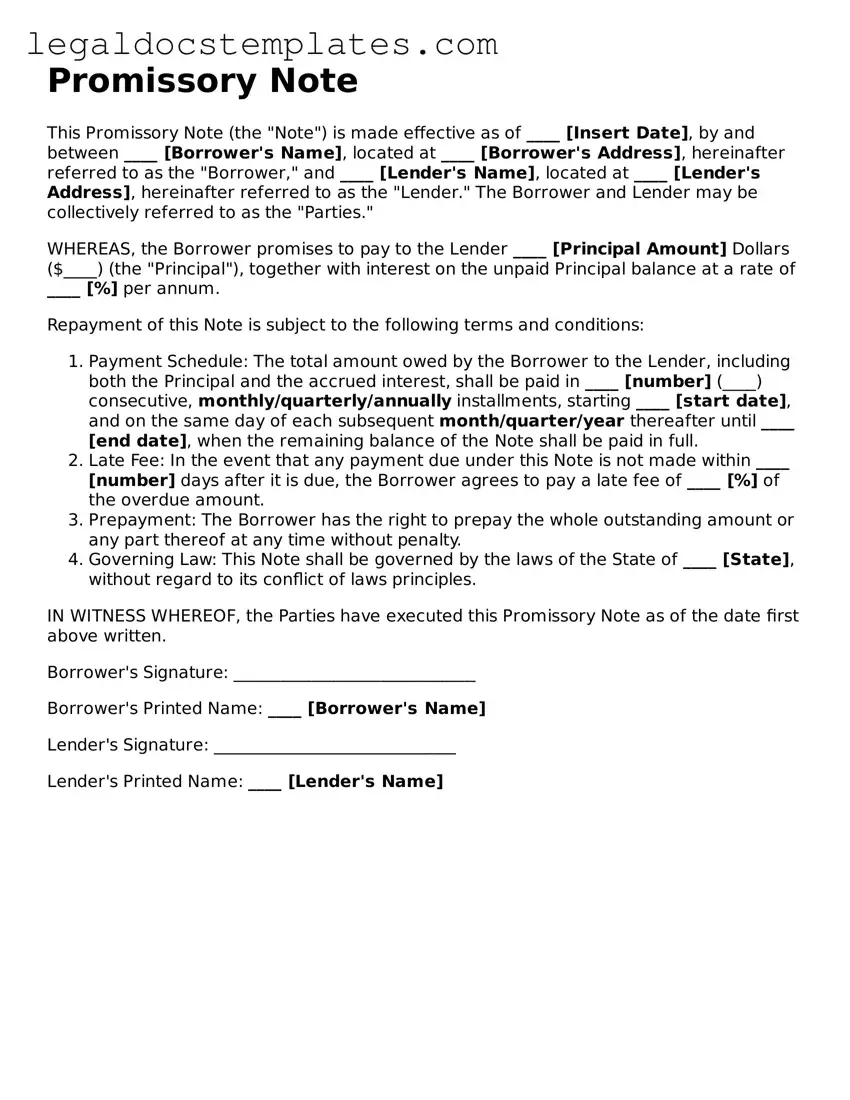 Printable Promissory Note Template