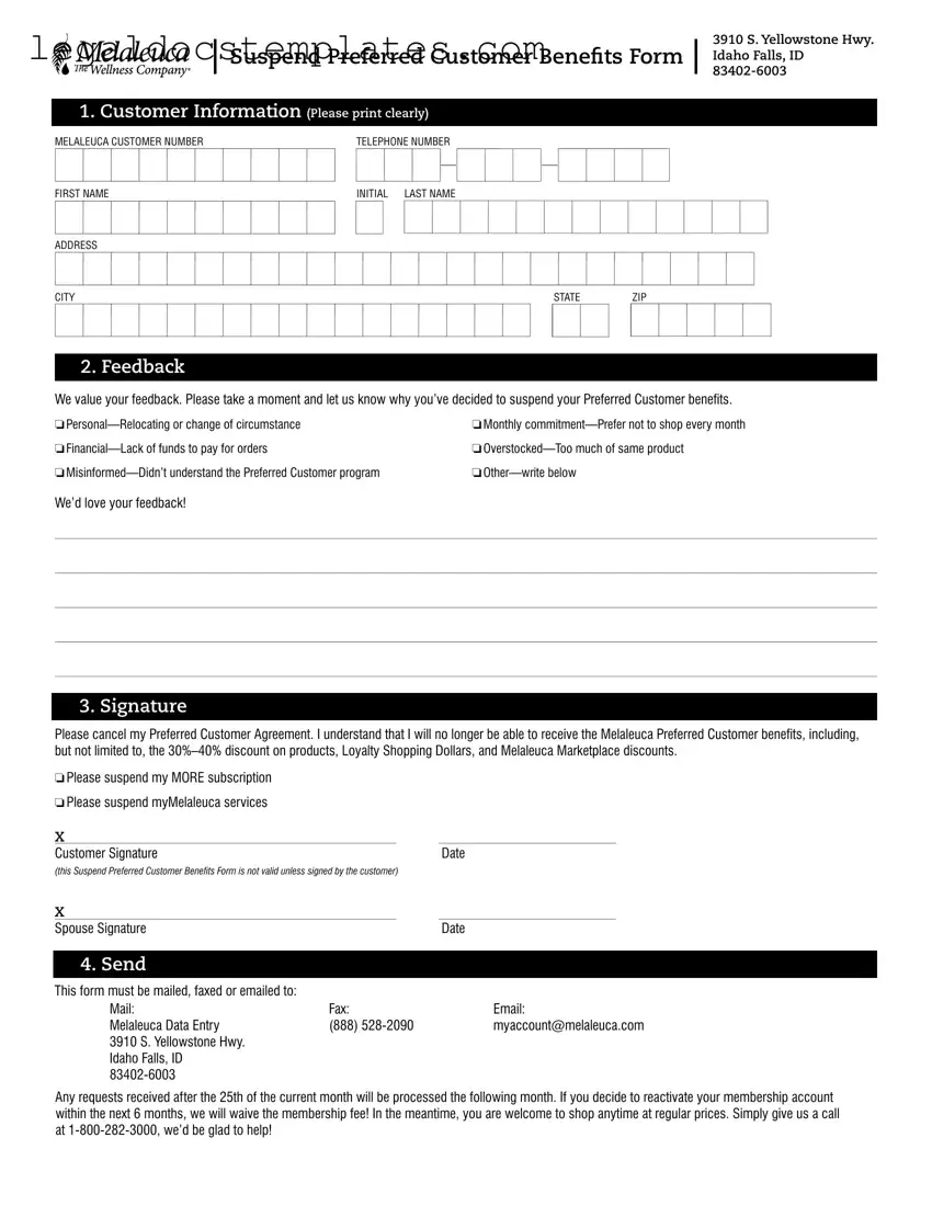 Fill Out Your Melaleuca Cancellation Template