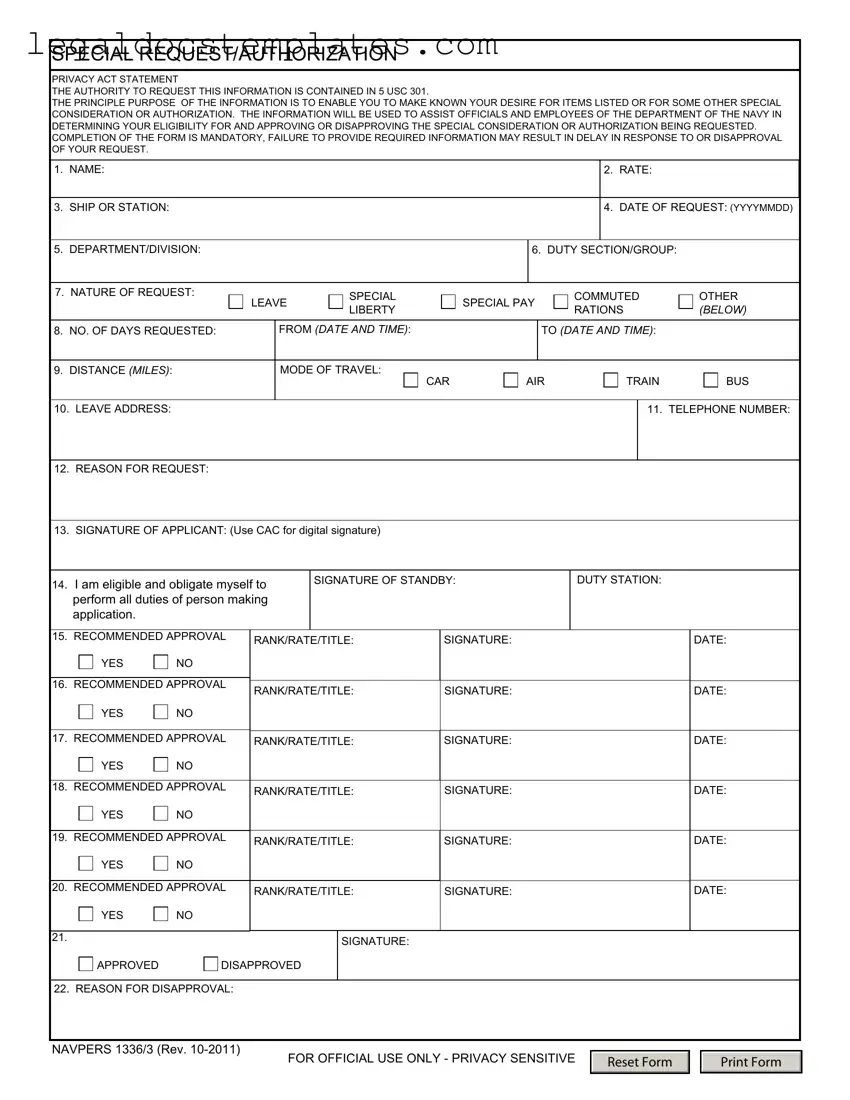 Fill Out Your Navpers 1336 3 Template