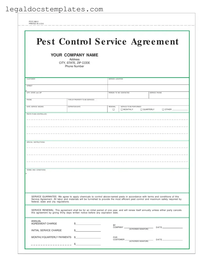Fill Out Your Pest Control Contract Template