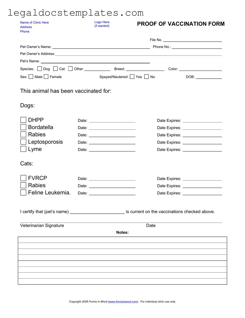 Fill Out Your Proof Of Vaccination Dog Template