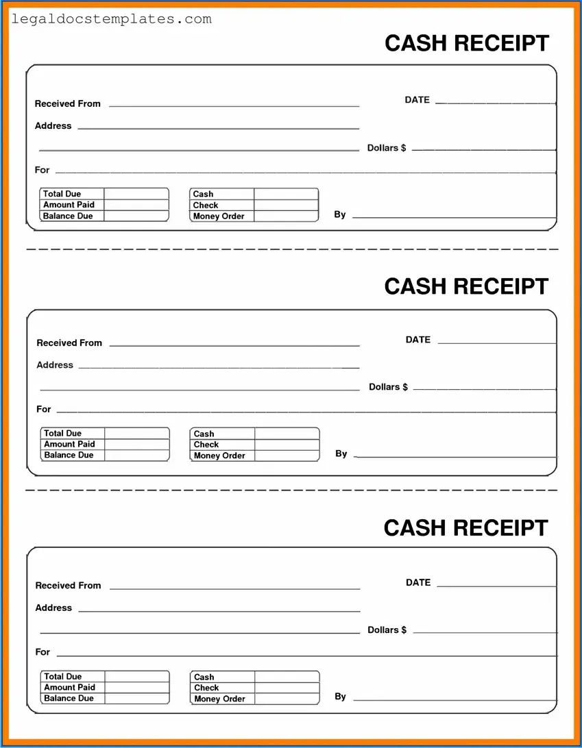 Fill Out Your Cash Receipt Template