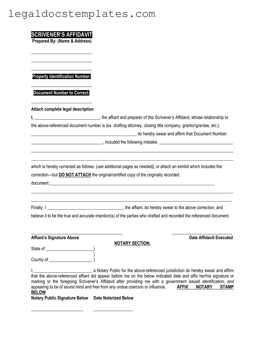 Fill Out Your Scrivener's Affidavit Template