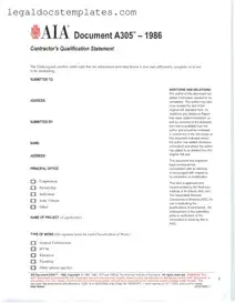 Fill Out Your AIA A305 Template