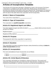 Printable Articles of Incorporation Template