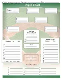 Fill Out Your Baseball Field Lineup Template