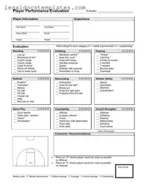Fill Out Your Basketball Evaluation Template