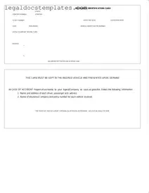 Fill Out Your Auto Insurance Card Template