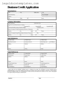 Fill Out Your Business Credit Application Template