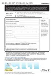 Fill Out Your Citibank Direct Deposit Template