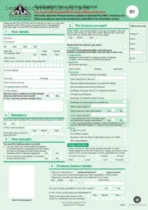 Fill Out Your D1 Dvla Template