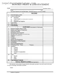 Fill Out Your Profit And Loss Template