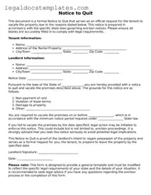 Printable Notice to Quit Template