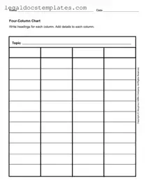 Fill Out Your Four Column Chart Template
