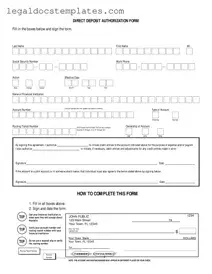 Fill Out Your Generic Direct Deposit Template