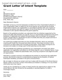 Printable Grant Letter of Intent Template