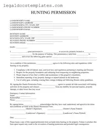 Fill Out Your Hunter Permission Template