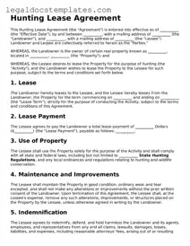 Printable Hunting Lease Agreement Template