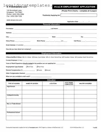 Fill Out Your Hvac Job Application Template