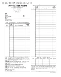 Fill Out Your Immunization Record Template