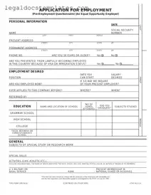 Fill Out Your Employment Application Pdf Template