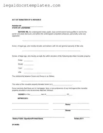 Fill Out Your Louisiana act of donation Template