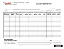 Fill Out Your Megger Test Template
