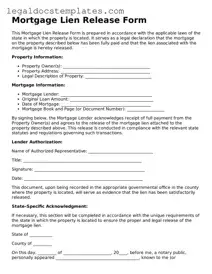Printable Mortgage Lien Release Template