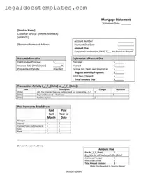 Fill Out Your Mortgage Statement Template