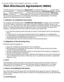 Printable Non-disclosure Agreement Template