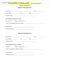 Fill Out Your Negative Hiv Test Template